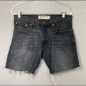 Levi's 527 Washed Black Low Boot Cut DIY Cut Off Shorts Men's Size 32